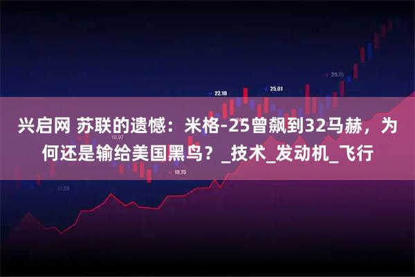 兴启网 苏联的遗憾：米格-25曾飙到32马赫，为何还是输给美国黑鸟？_技术_发动机_飞行