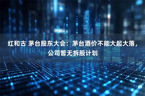 红和古 茅台股东大会：茅台酒价不能大起大落，公司暂无拆股计划